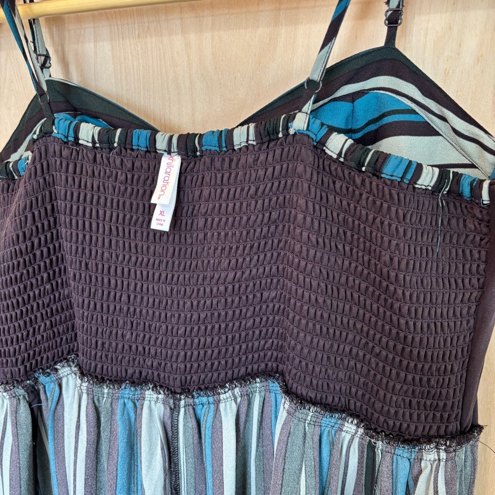 Multicolor Striped Jumpsuit Size XL Festival Summer Travel Event Guest Feminine - Picture 6 of 10